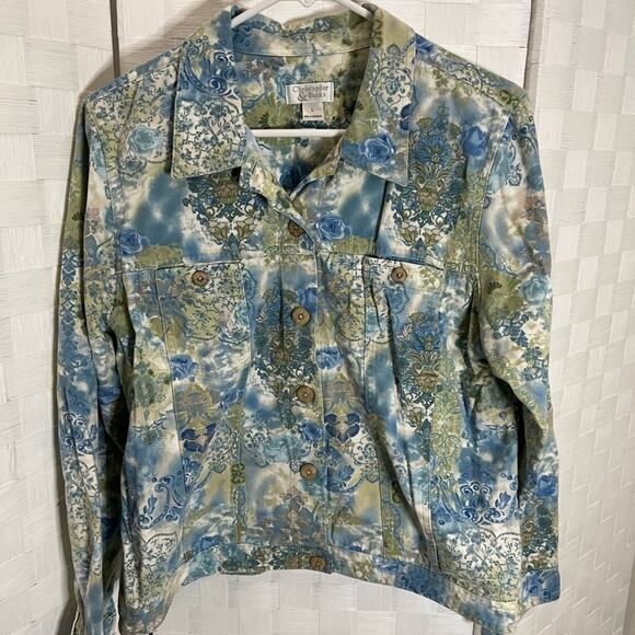 Woman’s jacket Floral Stretch Bluejean - Picture 1 of 5